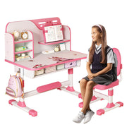 Table and Chair Set, Adjustable Art Desk Girls Desk for Bedroom