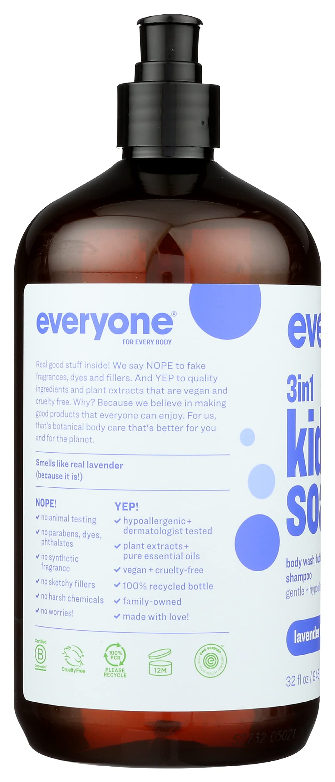 3-in-1 Kids Soap, Body Wash, Bubble Bath, Shampoo, 32 Ounce (Pack of 1)
