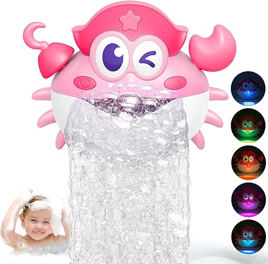 Light Up Crab Bath Bubble Maker Bathroom Toys for Kids Ages 1-3 4-8