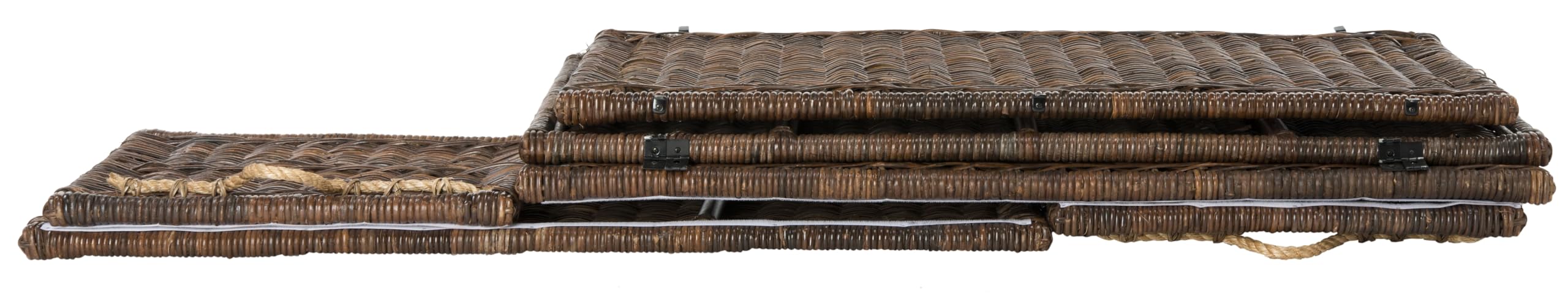 46" Wicker Storage Trunk Collapsible Brown Rattan