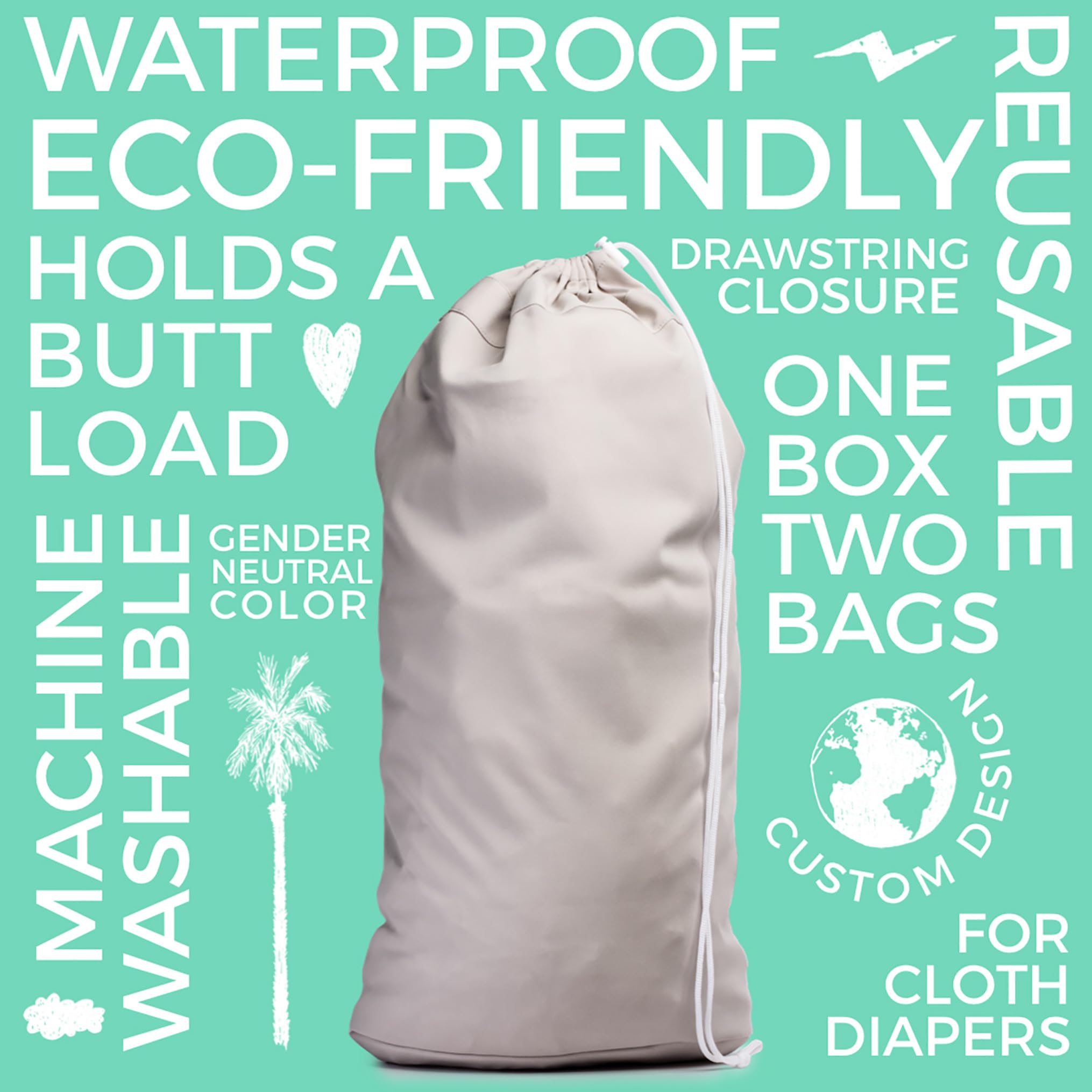 Cloth Diaper Liner | 2 Count | Gray | Perfect for Cloth Diapers