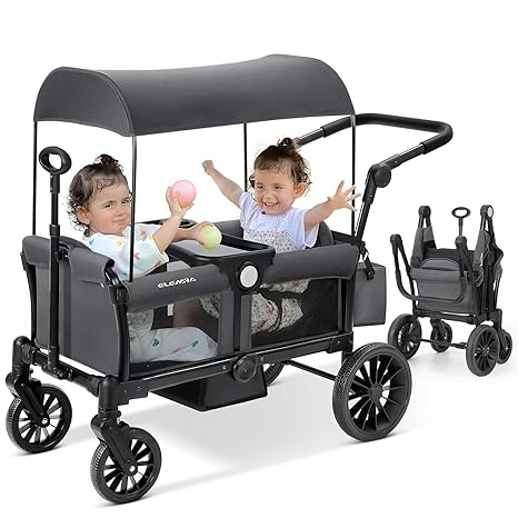 Stroller Wagon for 2 Kids, Foldable Wagon Stroller, Premium All Terrain Wagon for Kids