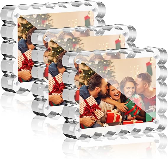 Acrylic Picture Frames 8x10, 3 Pack Clear Magnetic Lucite Frames