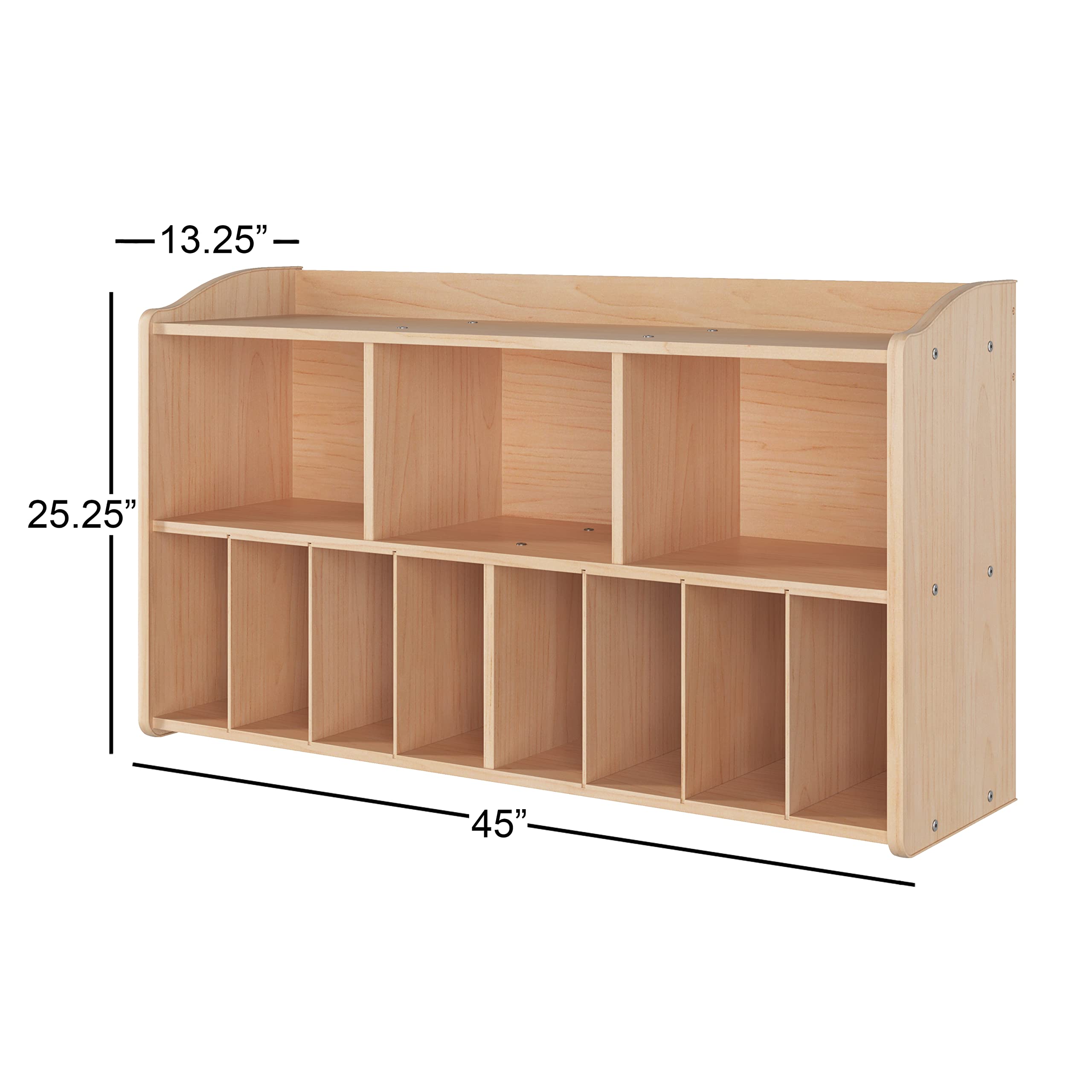 Wooden Diaper Organizer with 11 Storage Compartments for Daycare