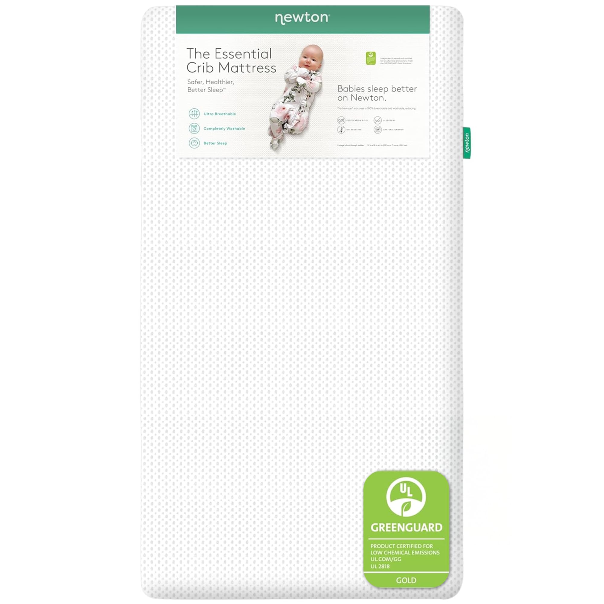 Breathable Washable Crib Mattress with Firm Support