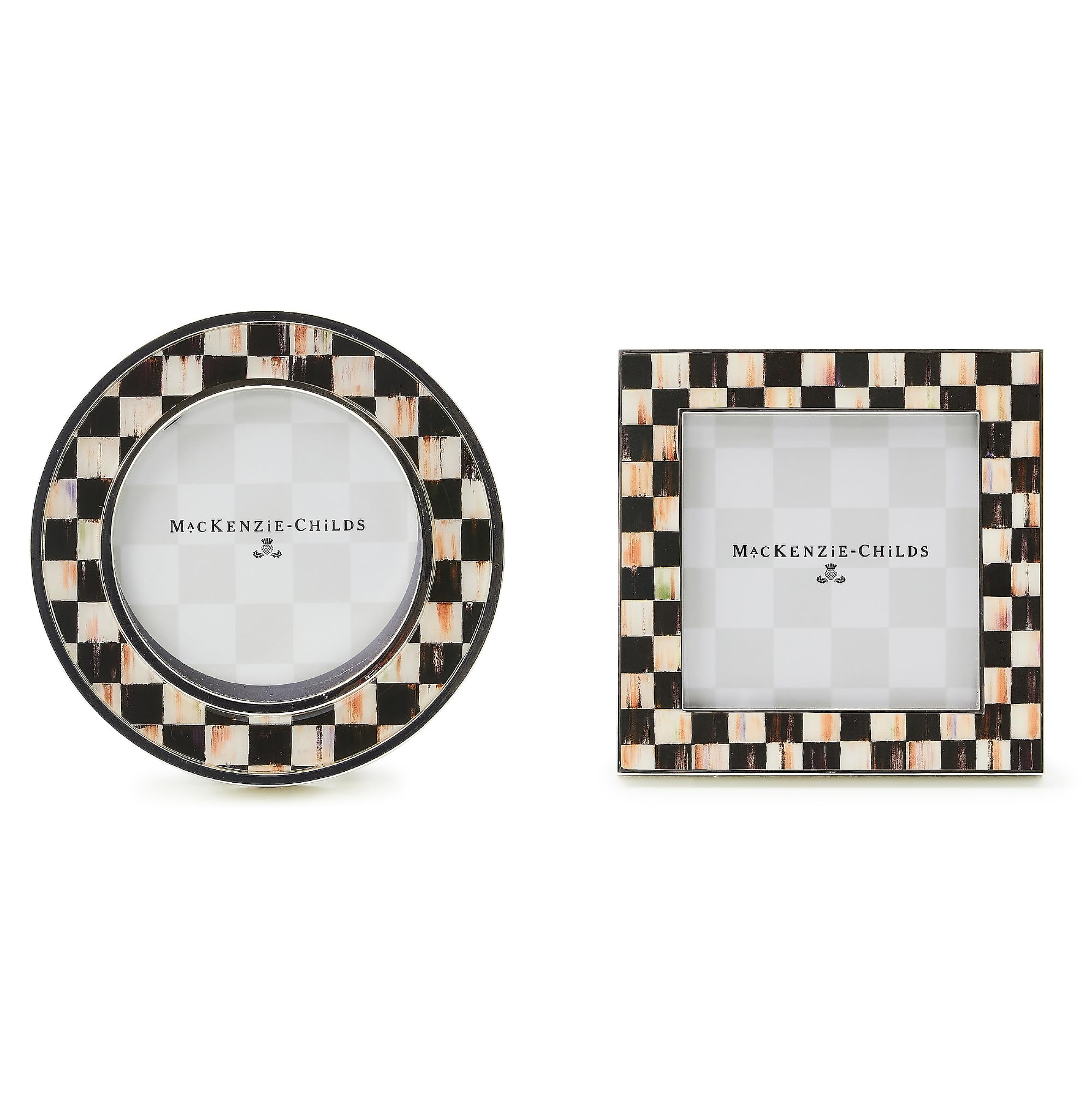 Set of 2 Silver-Plated Photo Frames, Cute Family Picture Frames