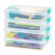 6 Qt. Plastic Storage Bins Containers with Lids, 4 Pack, Small Sensory Bin