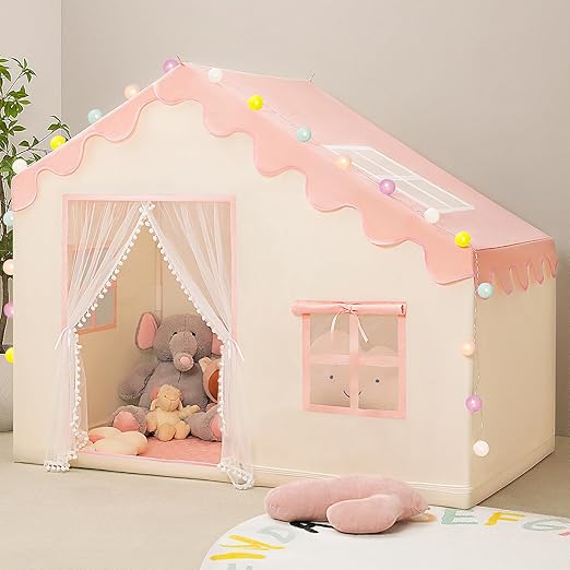 Play Tent for Kids - Kids Tent Indoor with Ball Lights and Mat