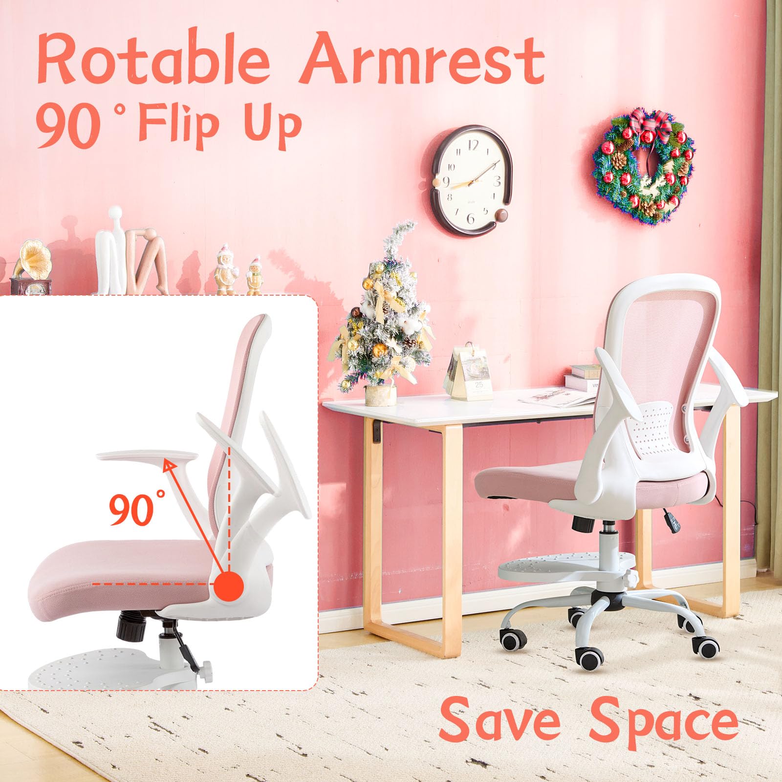 Ergonomic Kids Desk Chair with Adjustable Footrest