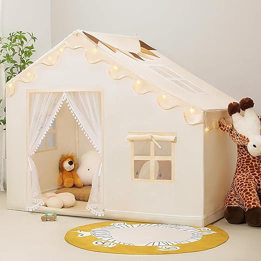 Play Tent for Kids - Kids Tent Indoor with Ball Lights and Mat