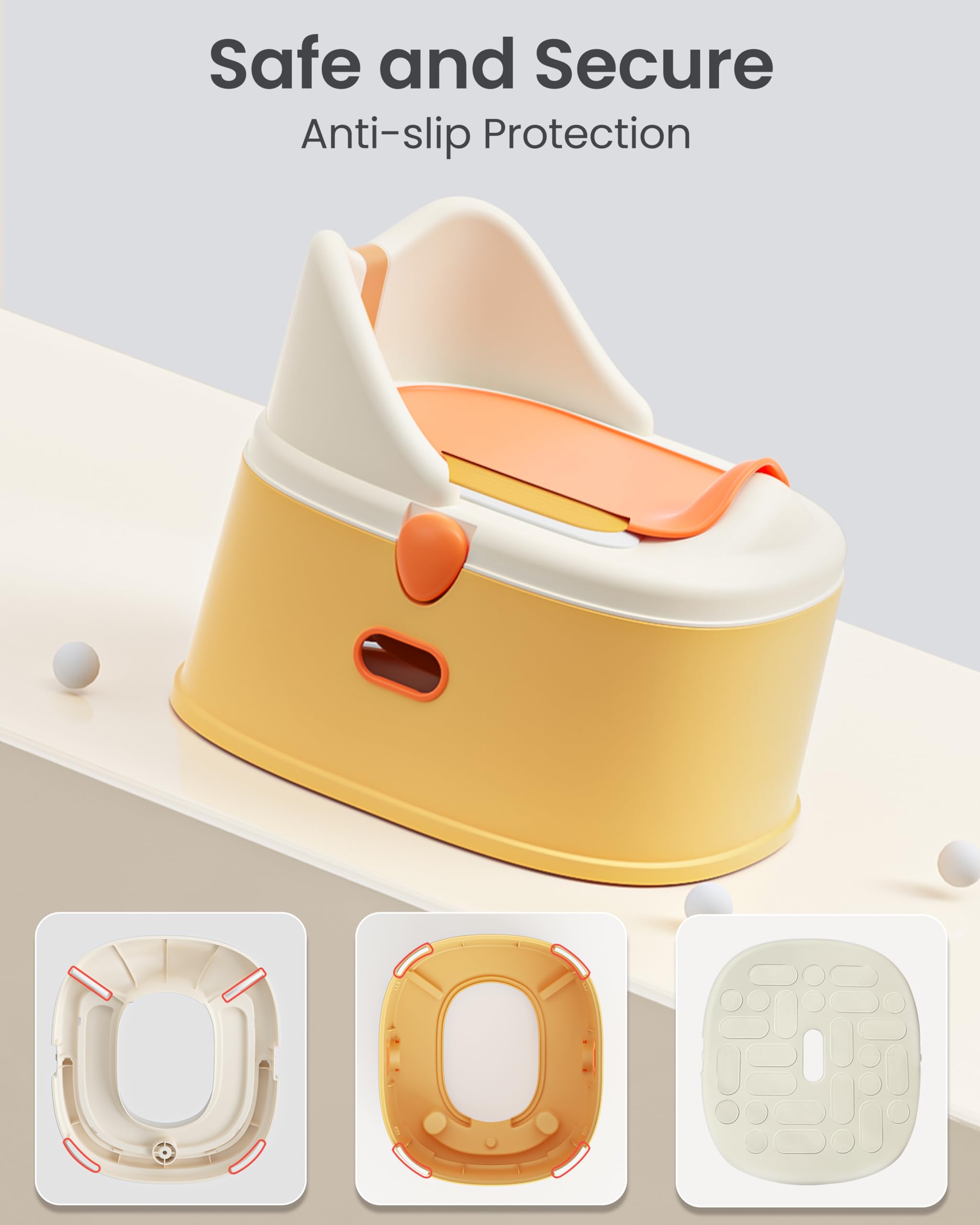 3-in-1 Toddler Potty Training Toilet for Boys and Girls with Soft Cushion Multi-use Baby Potty Chair for Toddlers 1-3 Training Potty Seat Toddler Toilet Baby Potty Training Seat with Step Stool