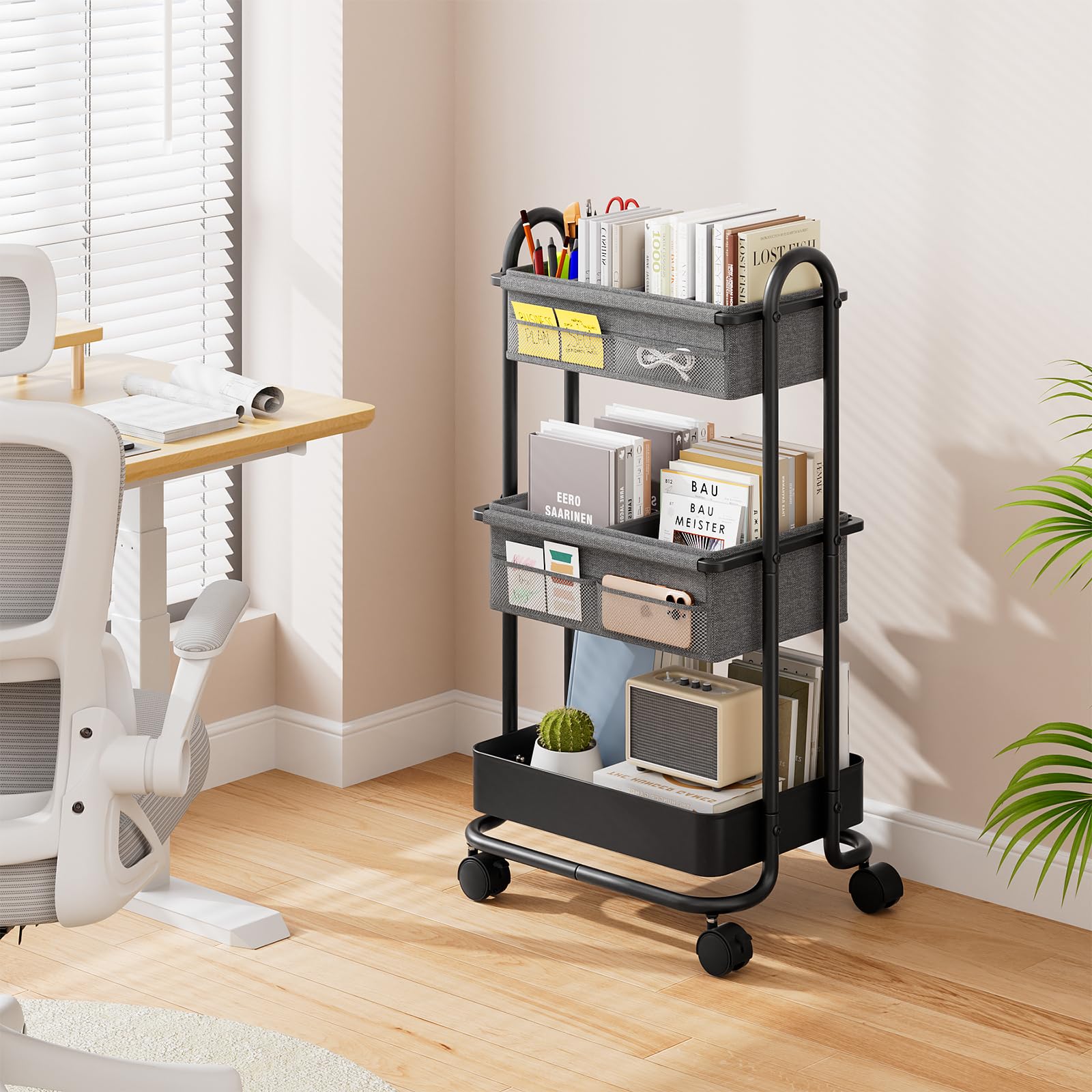 3 Tier Baby Diaper Caddy Organizer Cart with Wheels