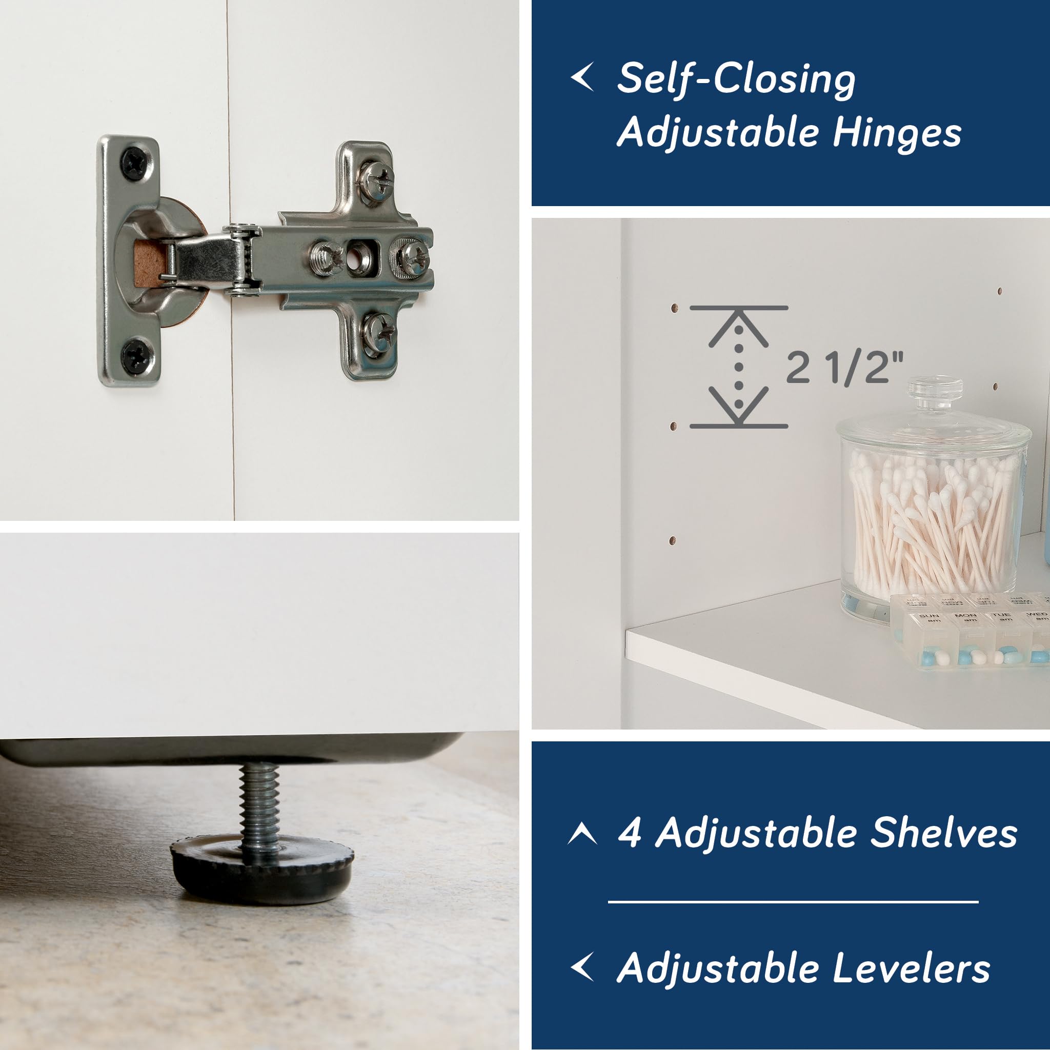 Tall Storage Cabinet with Adjustable Shelves