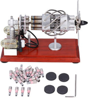Hot Air Stirling Engine Motor Model Educational Toy Electricity Generator 16 Cylinder