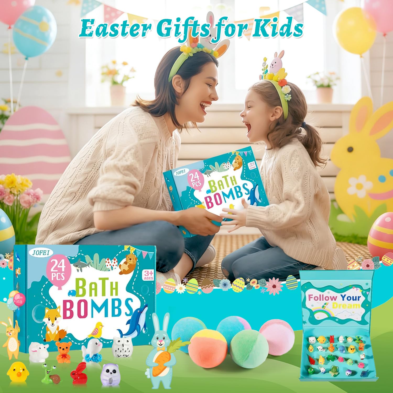 Kids Bath Bombs with Surprise Toys Inside 24 Pack Gift Set