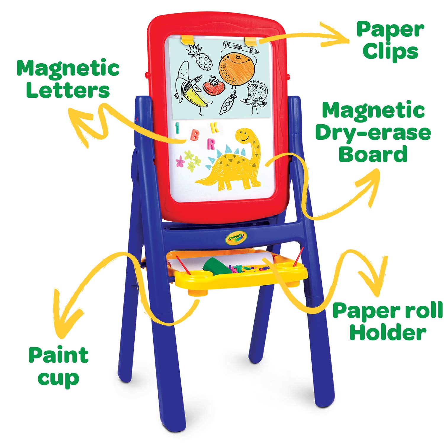 2-Sided Easel, Dry Erase Board & Chalkboard, Ideal for Arts & Crafts