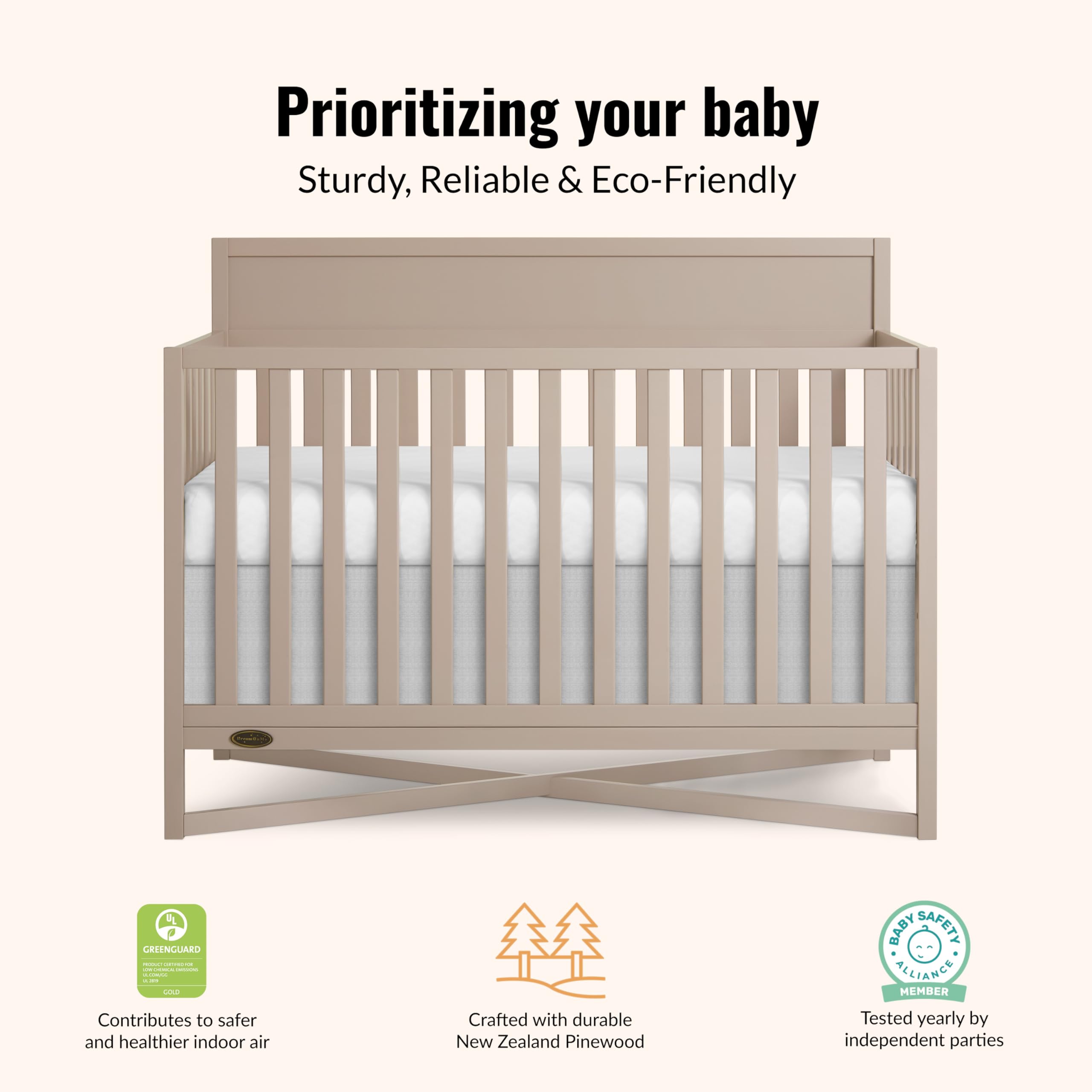 5-in-1 Convertible Full-Size Baby Crib
