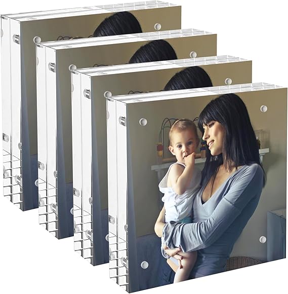 4 Pack Acrylic Picture Frames 5x7 Free Standing