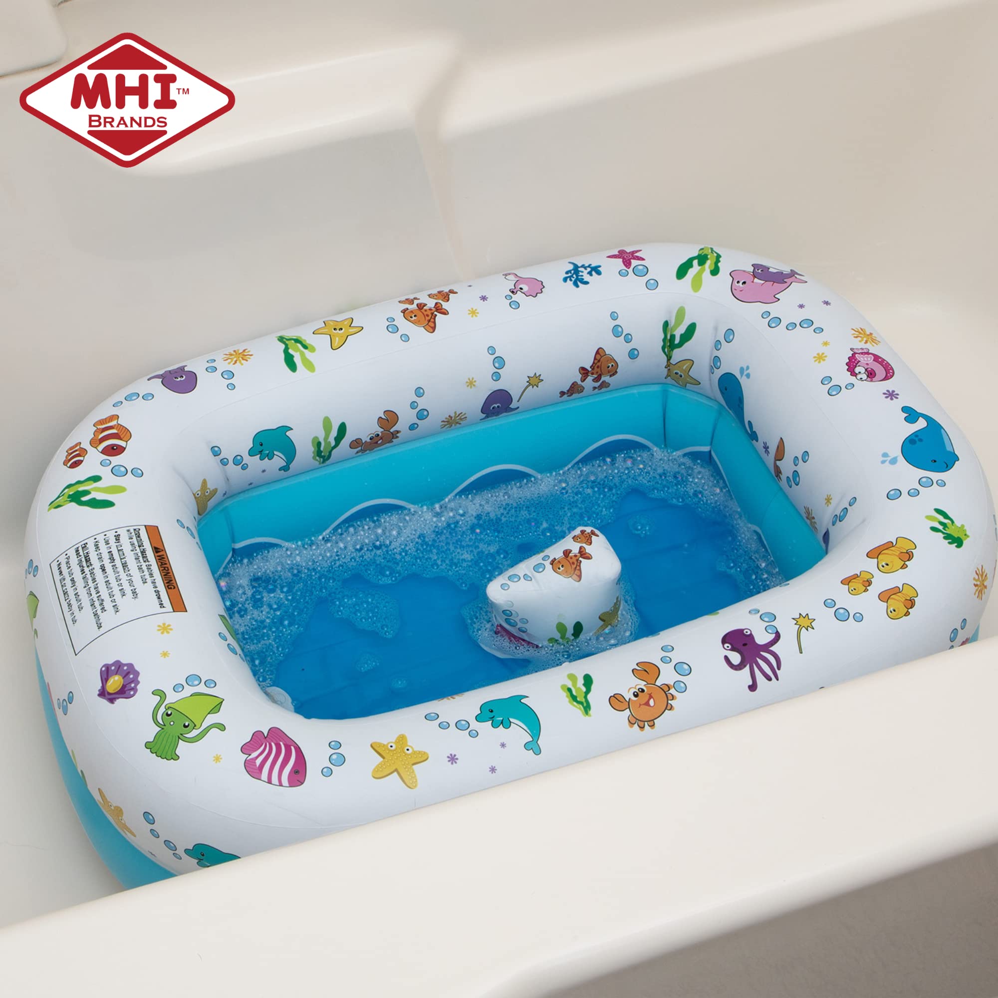 Helper | Inflatable Under The Sea Baby Bathtub, Collapsible Safe Baby
