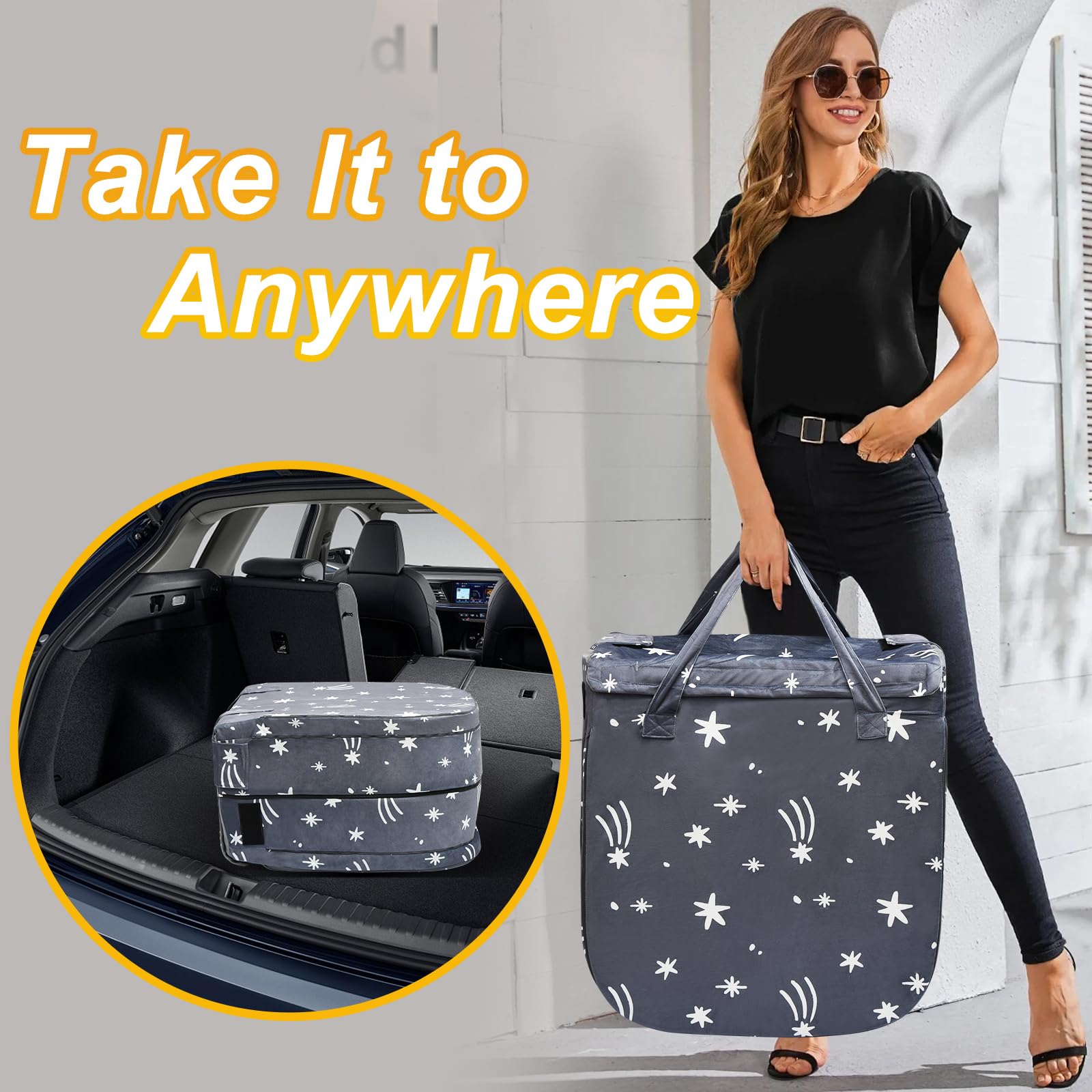 Portable Toddler Travel Bed with Foam Mattress