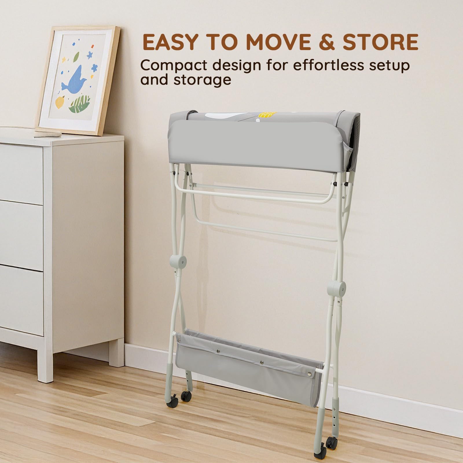 Portable Baby Changing Table with Wheels
