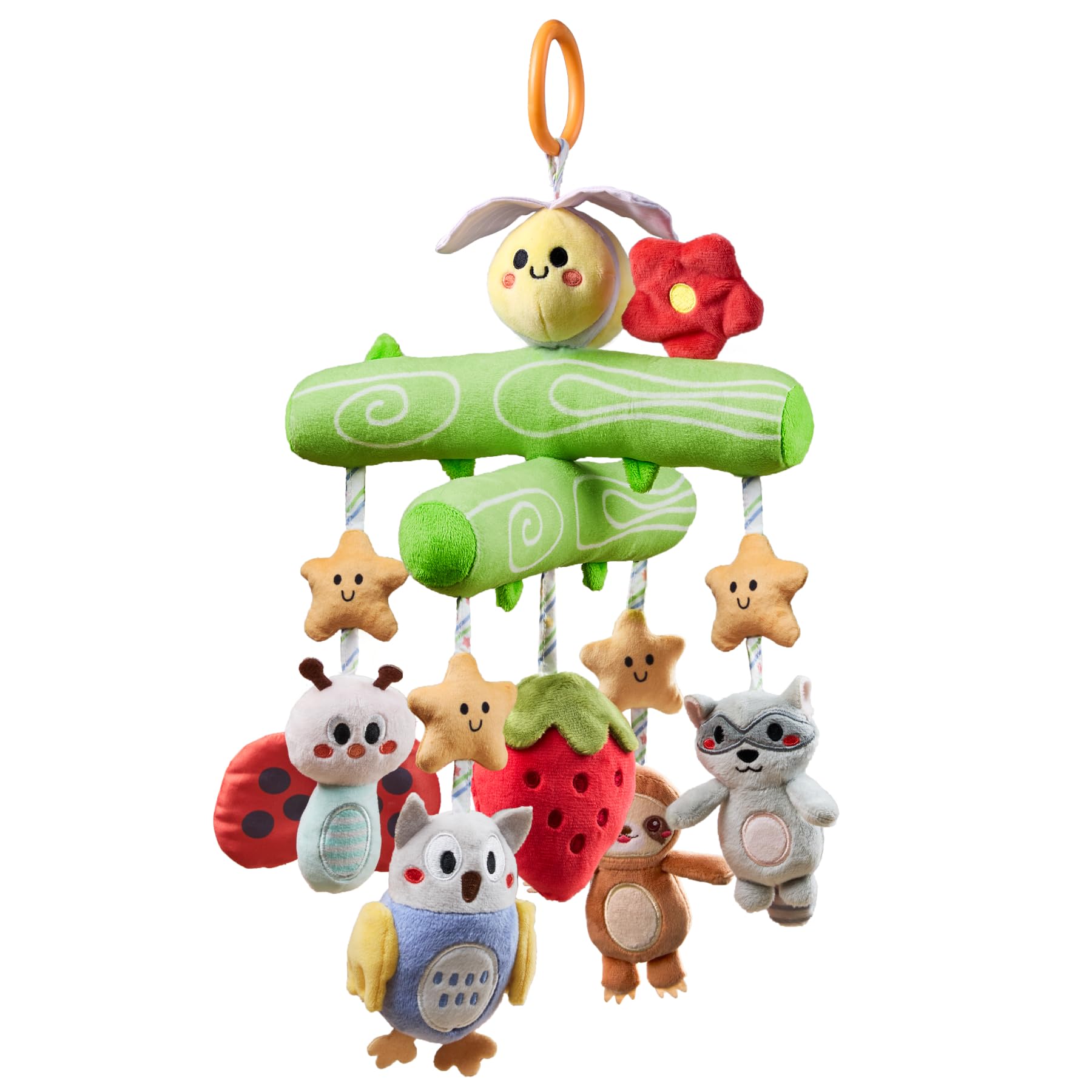Toys 0 3 6 12 Months, Crib Mobile Toys Bee Toy with Squeaky, Crinkle, Rattle