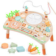 Activity Table for 1+ Year Old, 9-in-1 Montessori Wooden Sensory