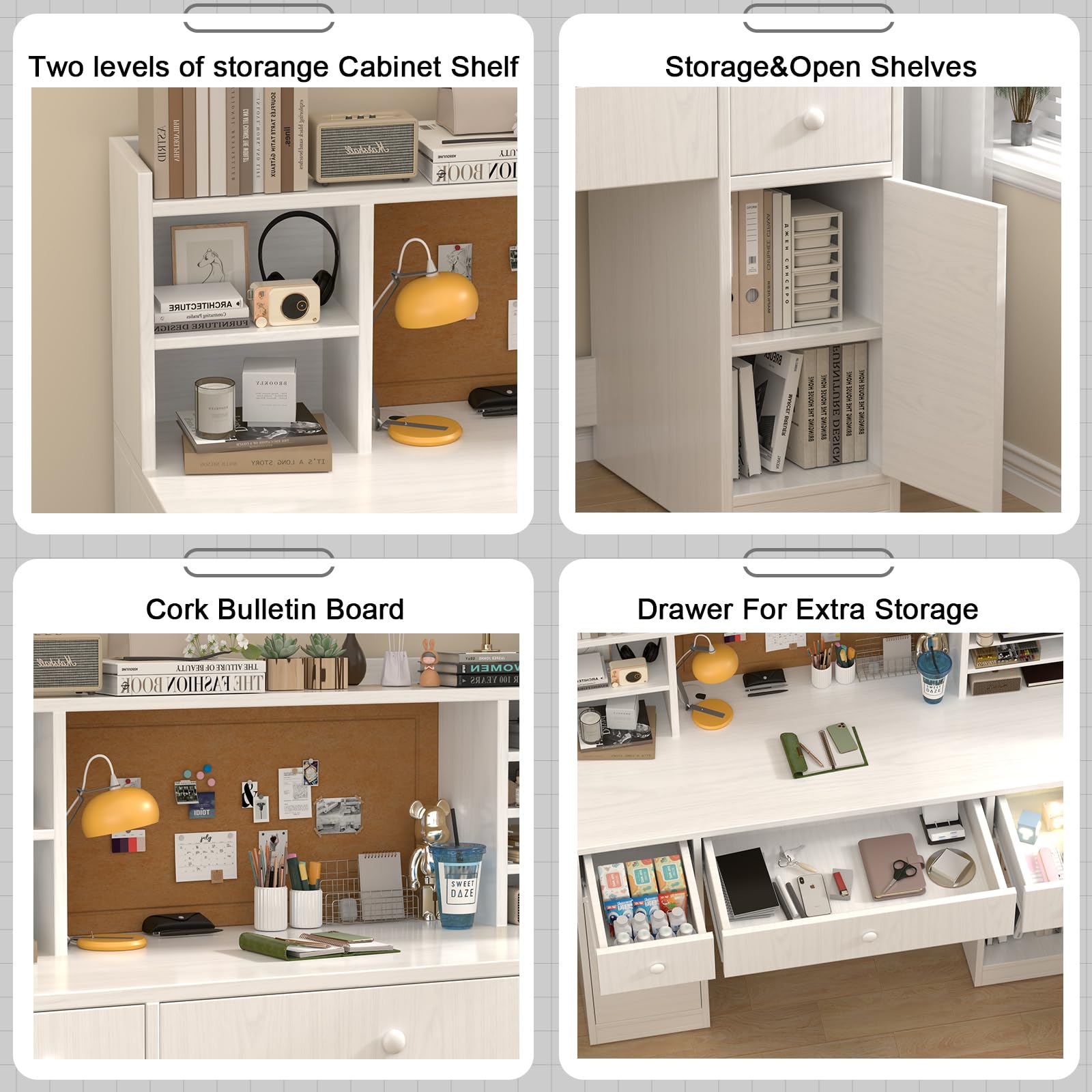 Kids Study Desk and Chair Set with Storage