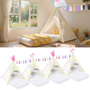 4 Pack Teepee Tent for Kids Girls Slumber Party Tents Bulk Kids Sleepover