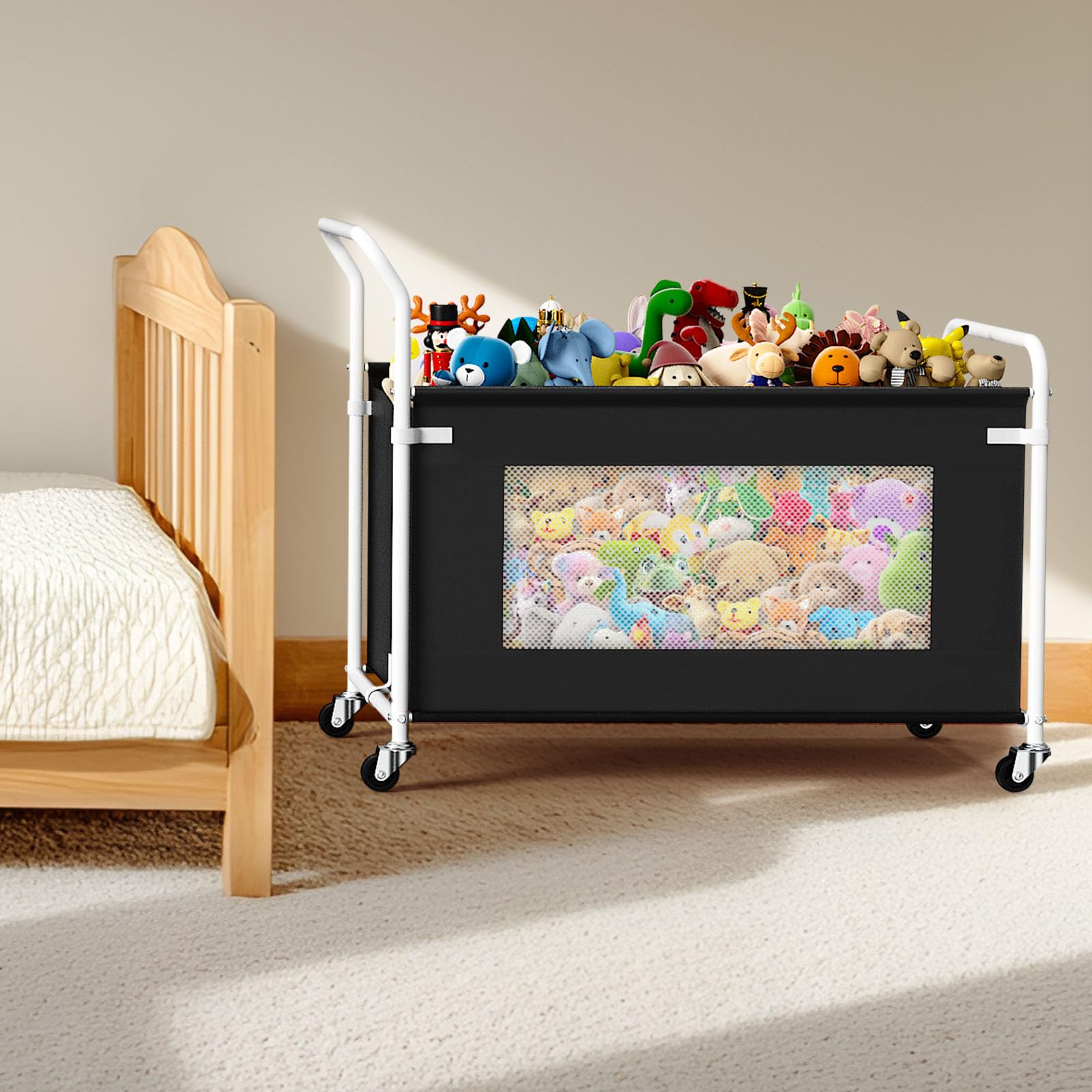 Extra Large Toy Box for Kids with 360° Rotating Wheels