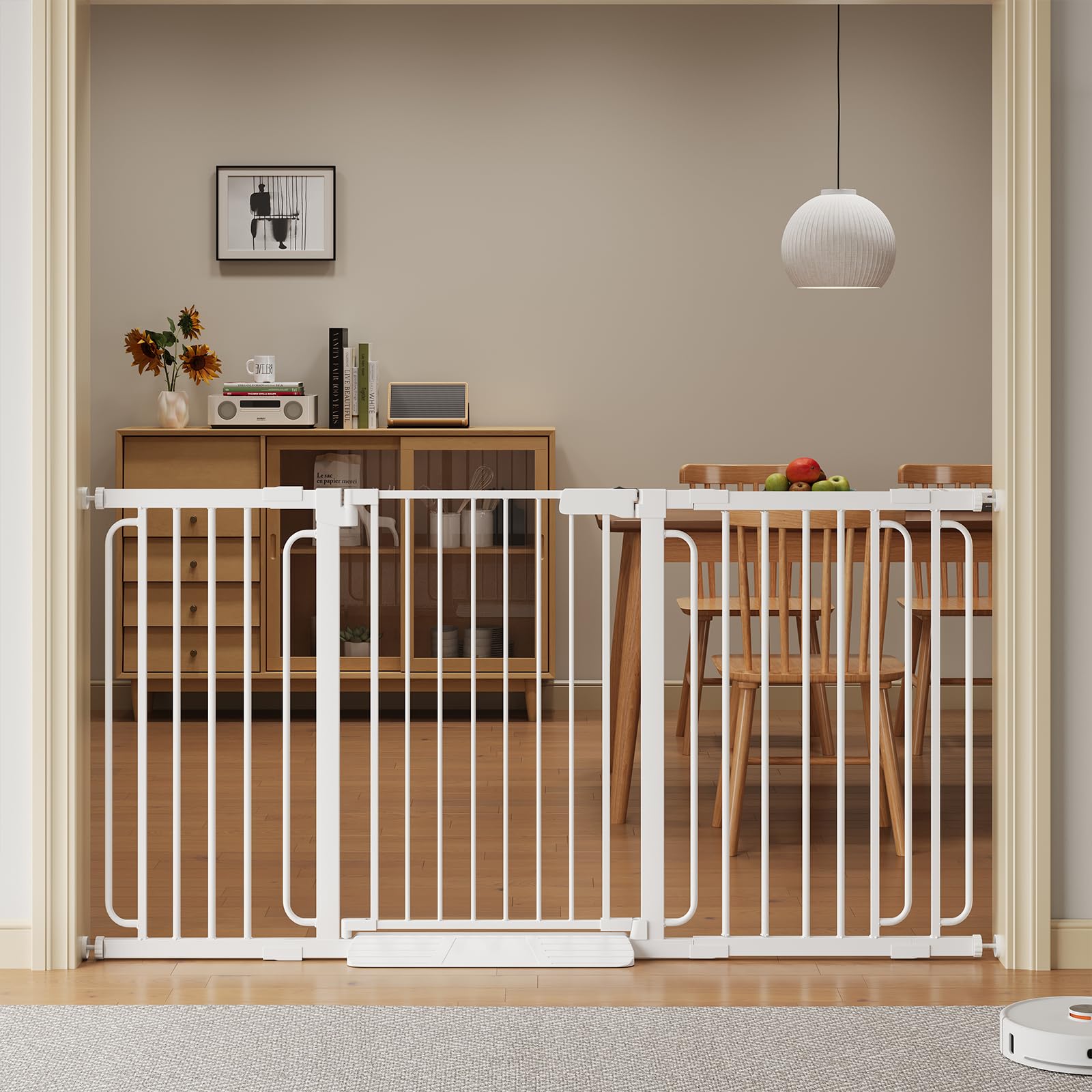 Extra Wide Pressure Mounted Baby Gate with Door