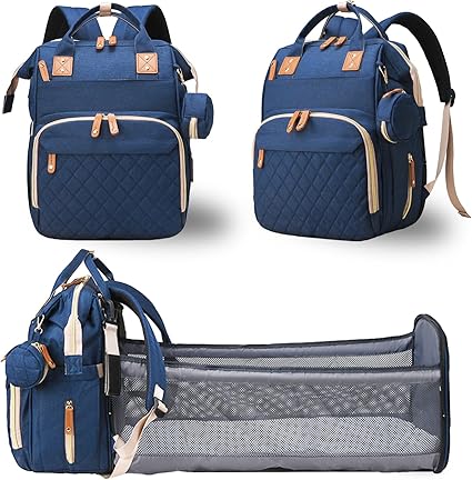 Bag with Changing Station, Waterproof 3 in 1 Baby Diaper Backpack