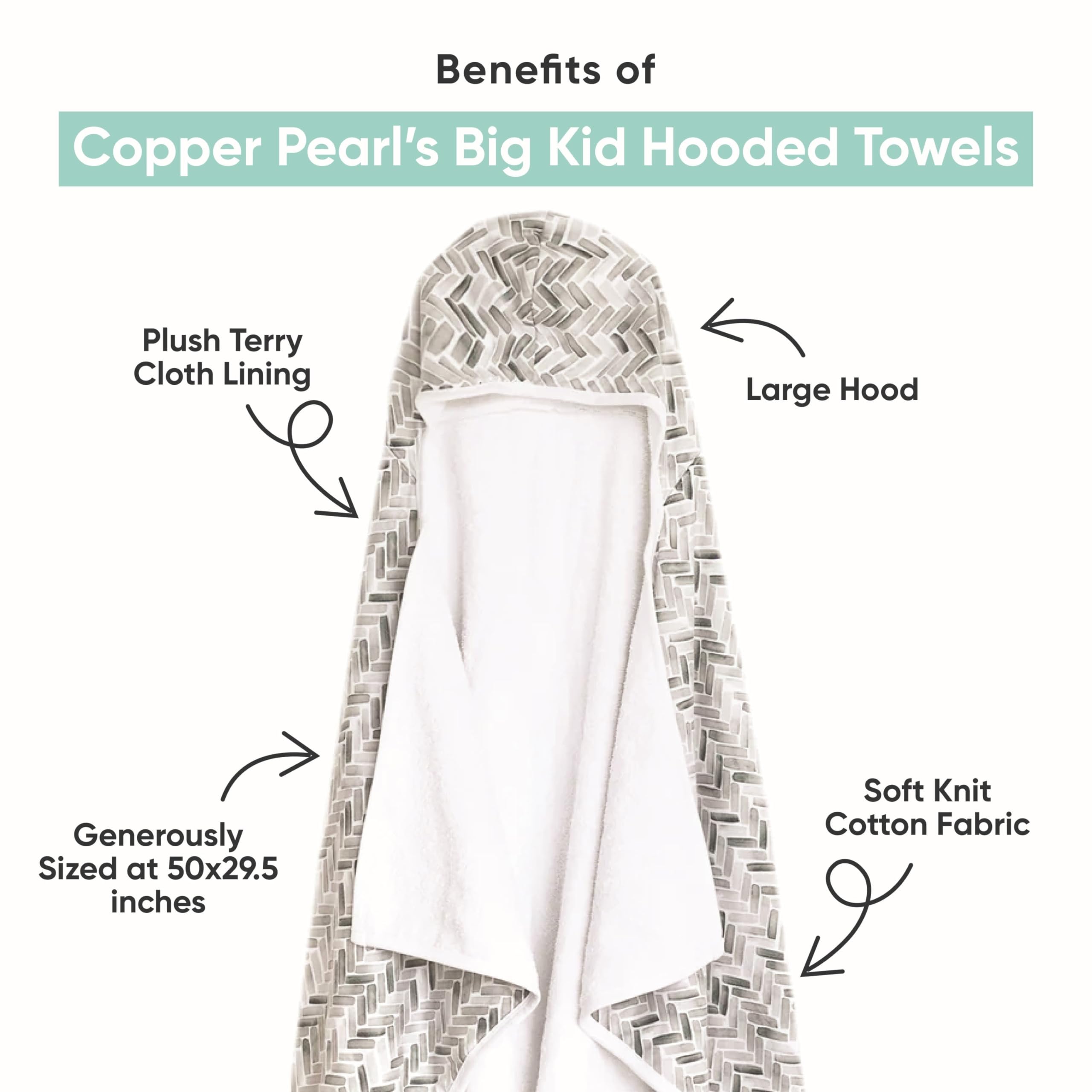 Copper Pearl Hooded Bath Towels Premium Knit/Terry Cloth Toddler Towels with Hood, Pockets, and Cool Designs - Great to Gift and Make Bath Time Fun - Big Kids Hooded Towel, Wizarding World™