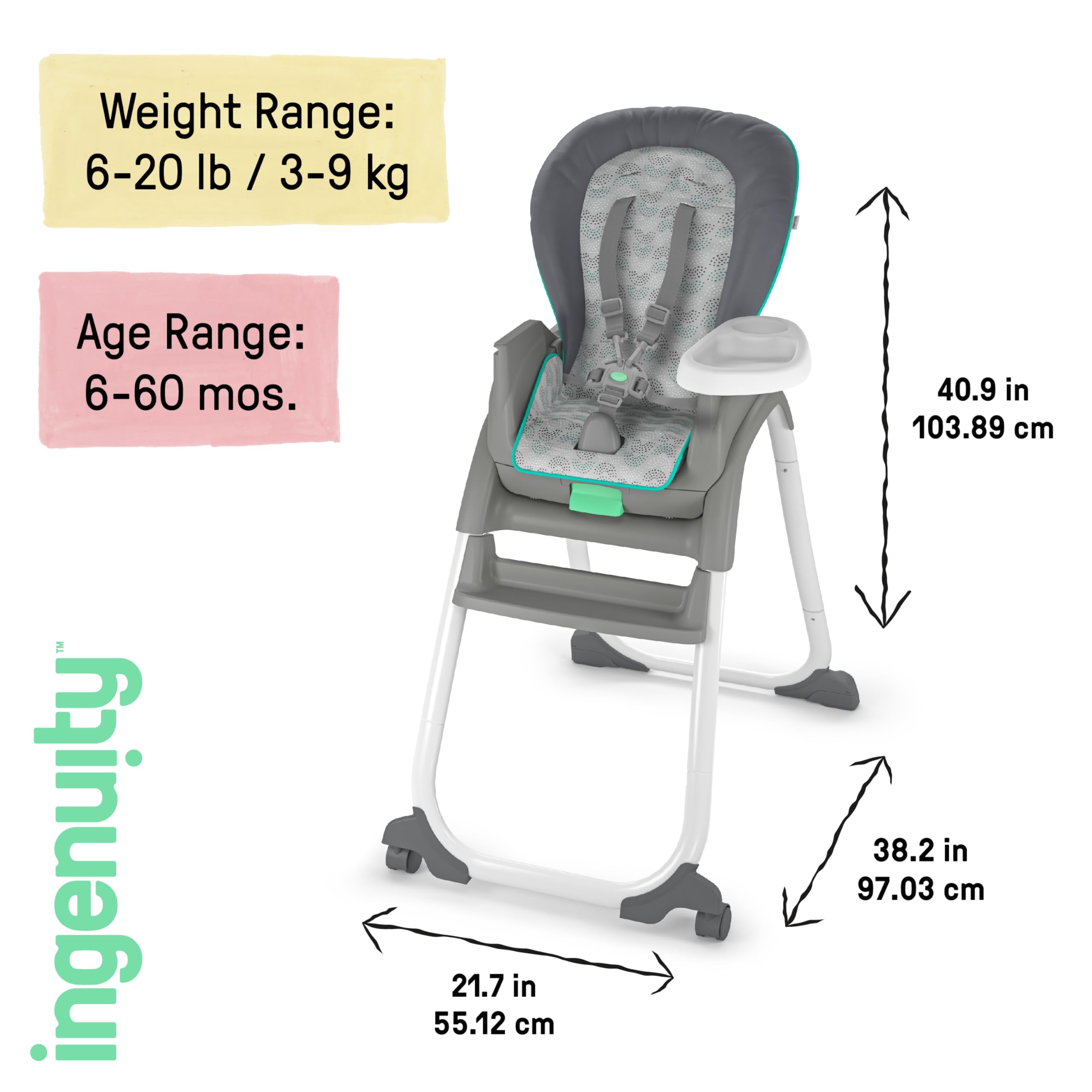 6-in-1 Convertible High Chair for Baby to Toddler