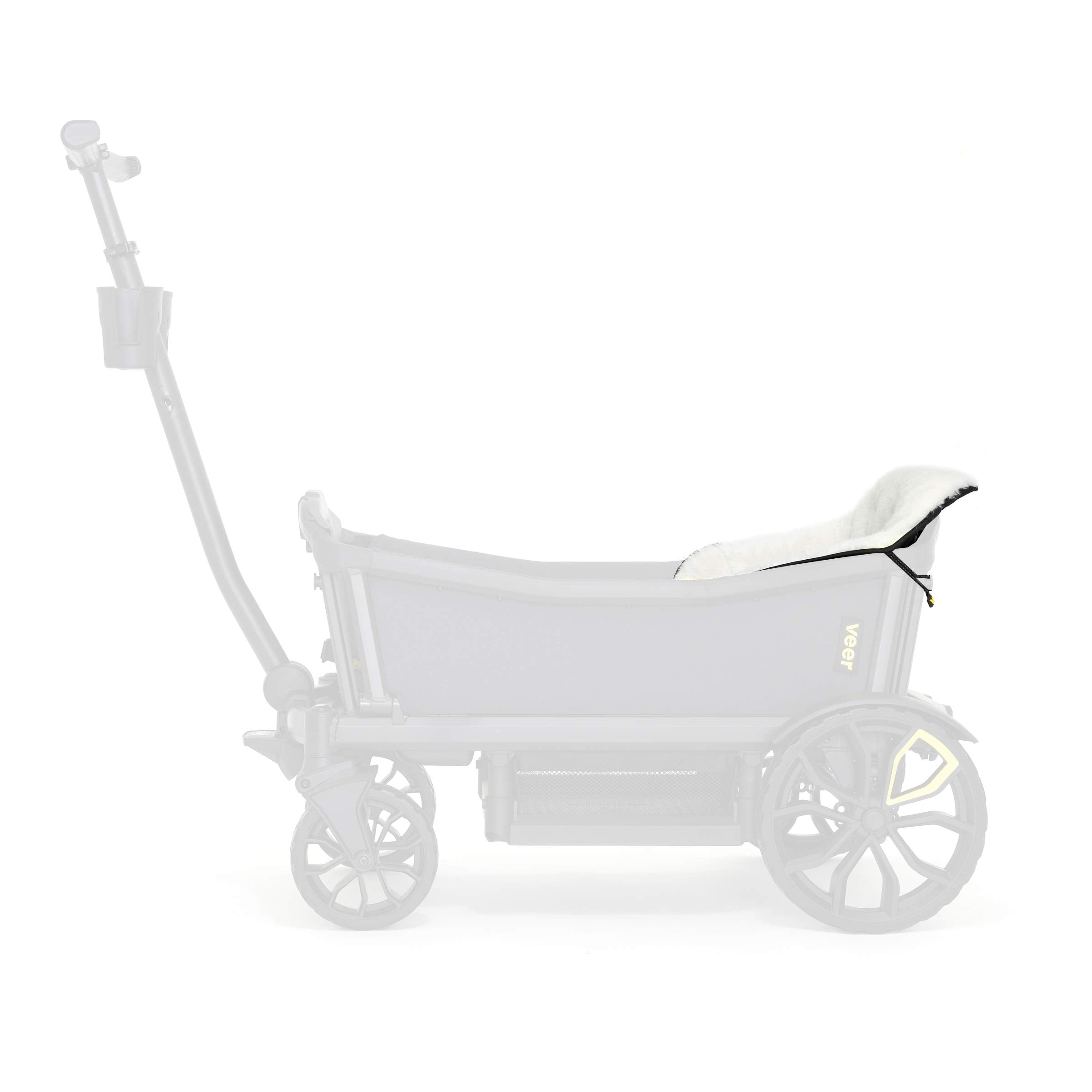 Shearling Seat Cover - Polyester, Compatible with Veer Cruiser 2 Seater Stroller, Black