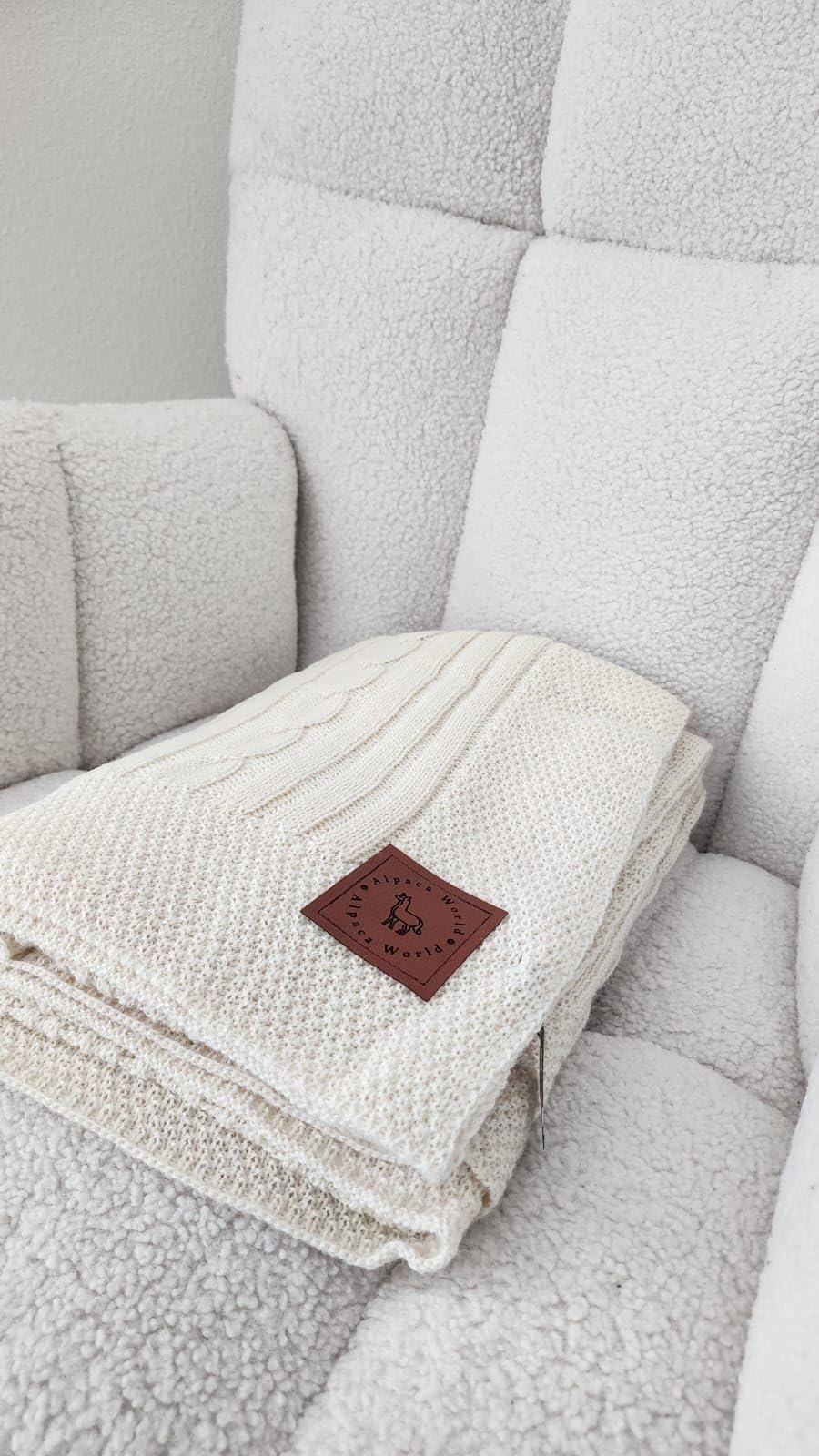 Alpaca Wool Throw Blanket Queen Size