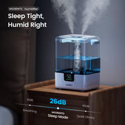 MORENTO Smart Humidifiers for Bedroom Large Room Home, 6L Cool Mist Top Fill Humidifier with Essential Oil Diffuser, Smart App & Voice Control, for Nursery & Plants, White, 1 Pack + 7 Color NightLight