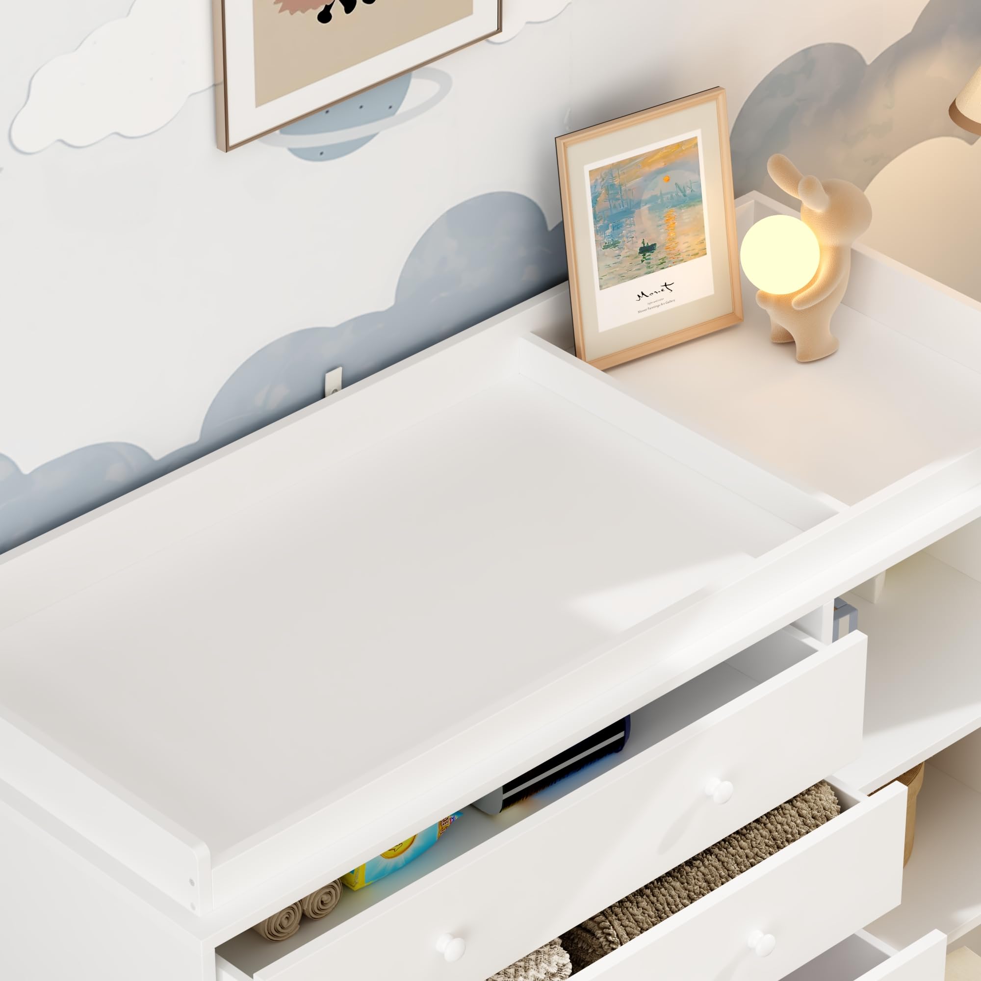 Nursery Dresser with Baby Changing Table and 5 Drawers