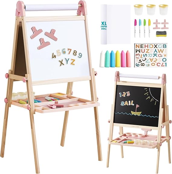 Easel for Kids, Double-Sided Magnetic Easel with Drawing Accessories