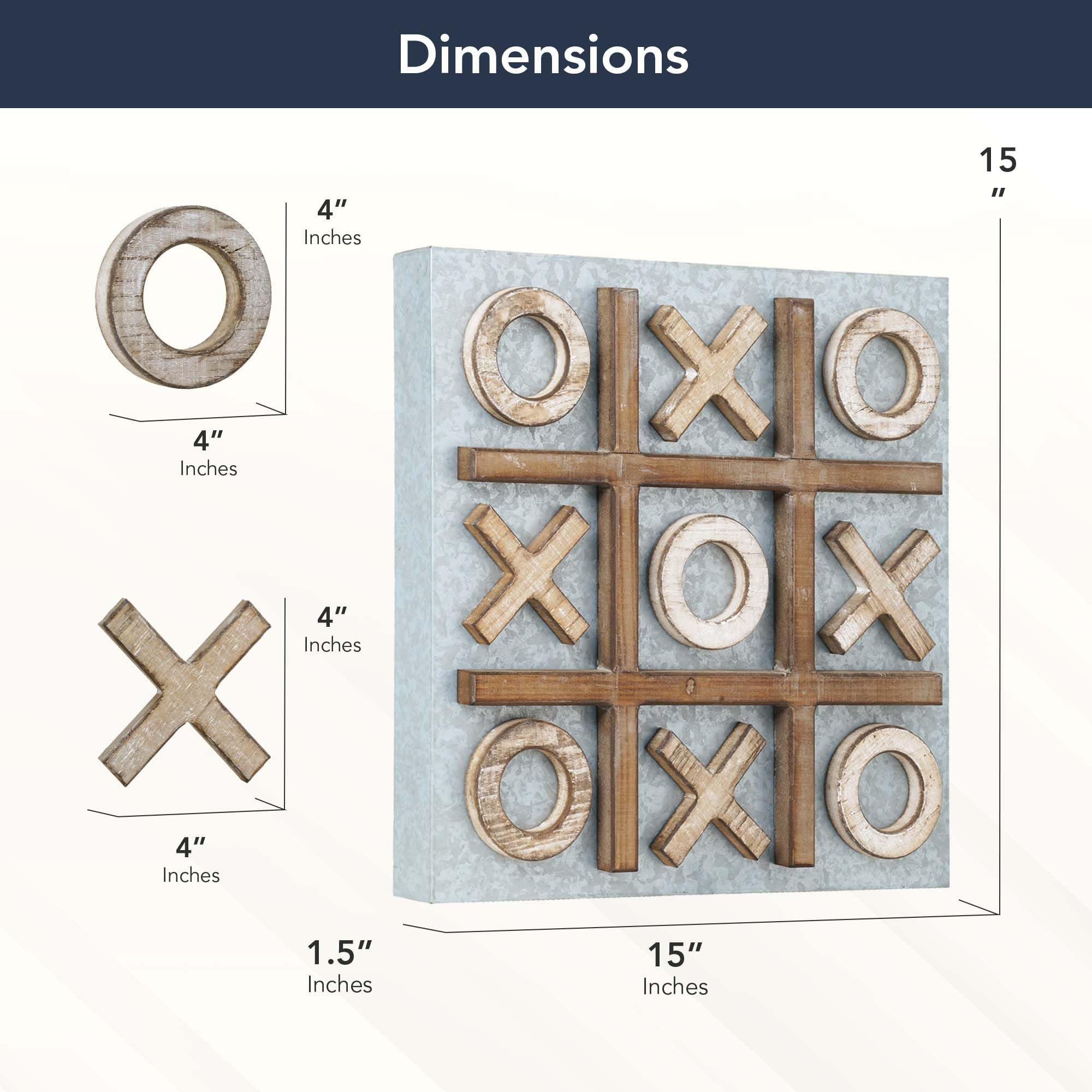 Art Decor Magnetic Tic Tac Toe Board Game Set - Wall Mounted