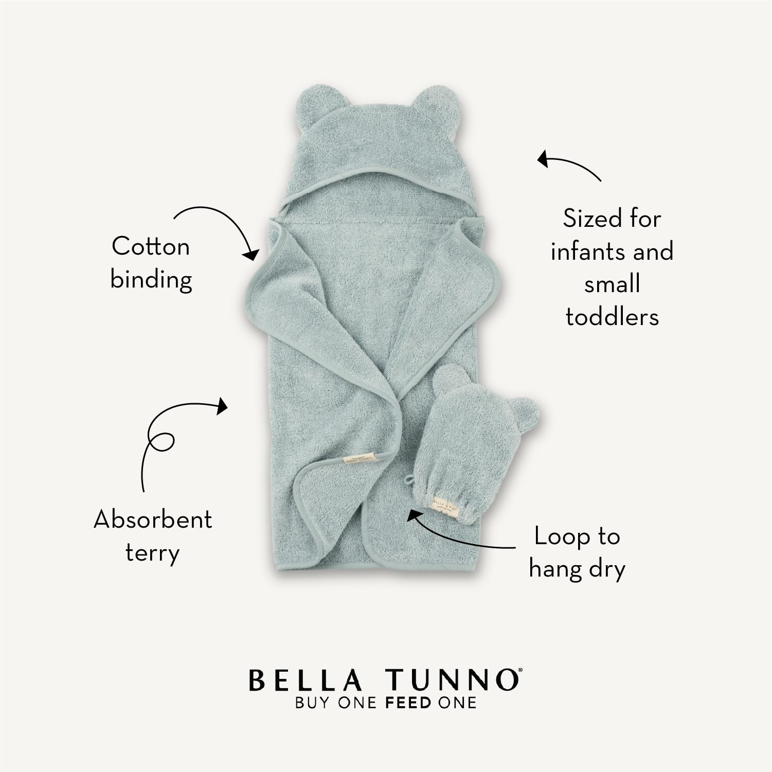Baby Bath Towel and Wash Mitt Set – Soft Absorbent Hooded