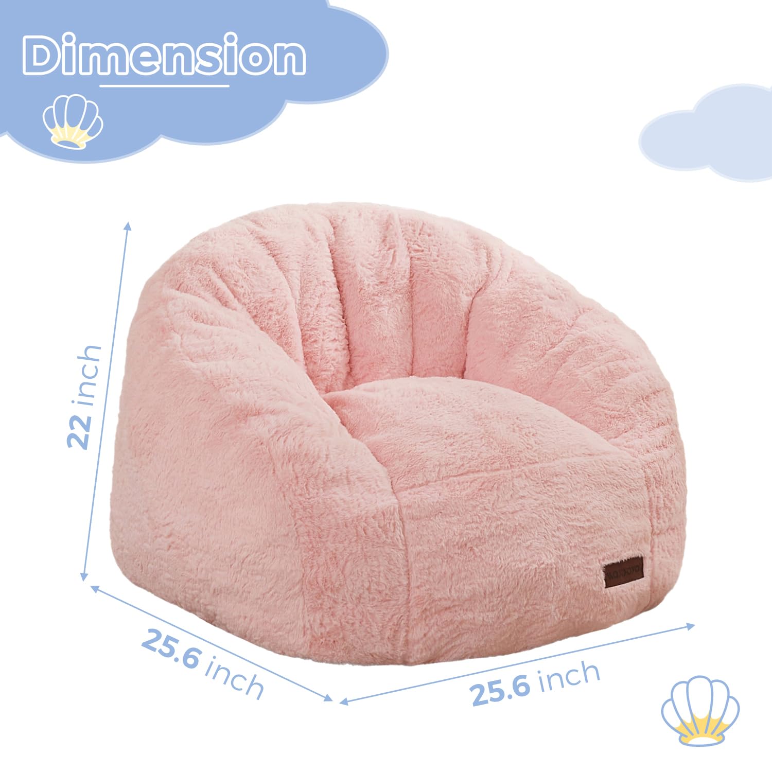 Shell Shaped Bean Bag Chair for Kids