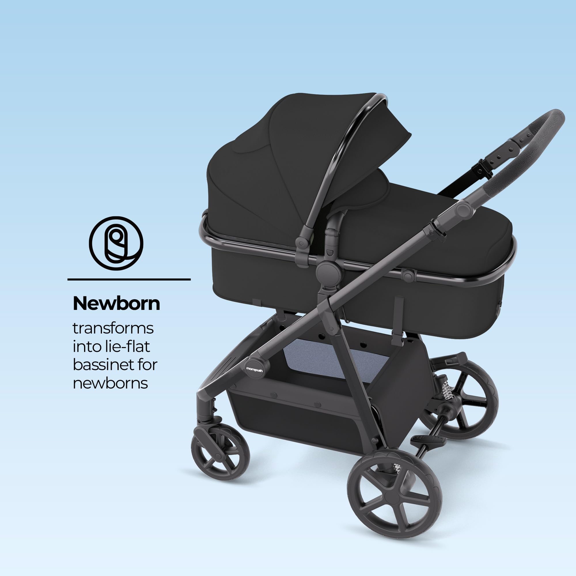 2-in-1 Convertible Baby Stroller with Bassinet