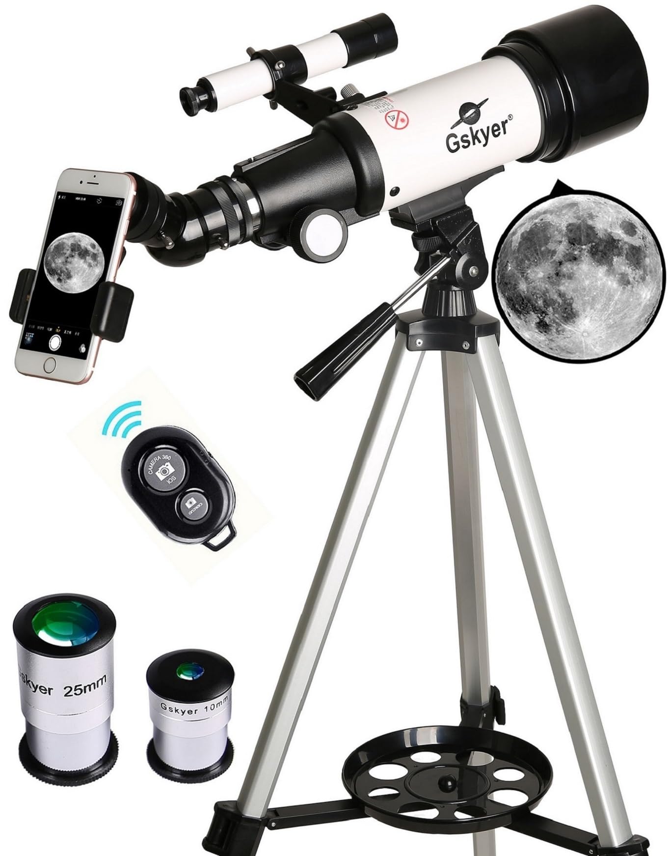 Telescope, 70mm Aperture 400mm AZ Mount Astronomical Refracting Telescope