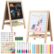Painting Wooden Art Easel for Kids - 4-in-1 Double-Sided Drawing