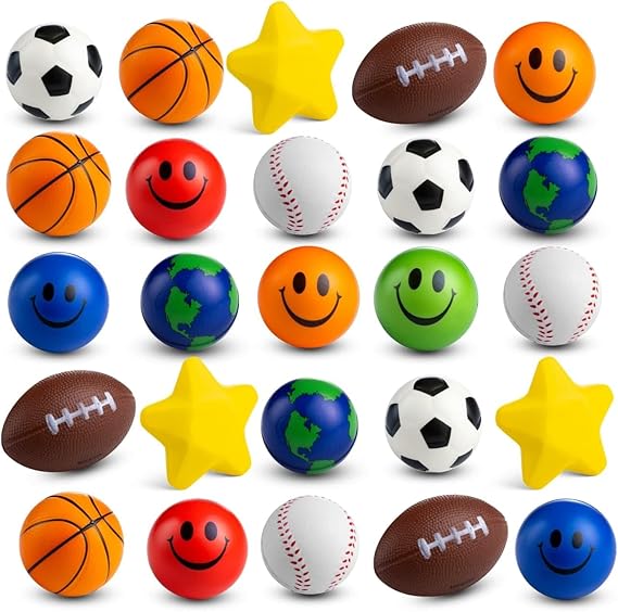 Bulk Mini Stress Balls for Kids (Bulk 300 Pack) 2-3 In Soft Squeezable Squishy Fidget
