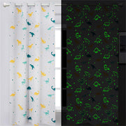 Curtains for Boys Bedroom Glow in the Dark Cartoon Rod Pocket