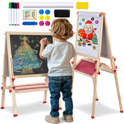 Kids Art Easel Double Sided Adjustable Wooden