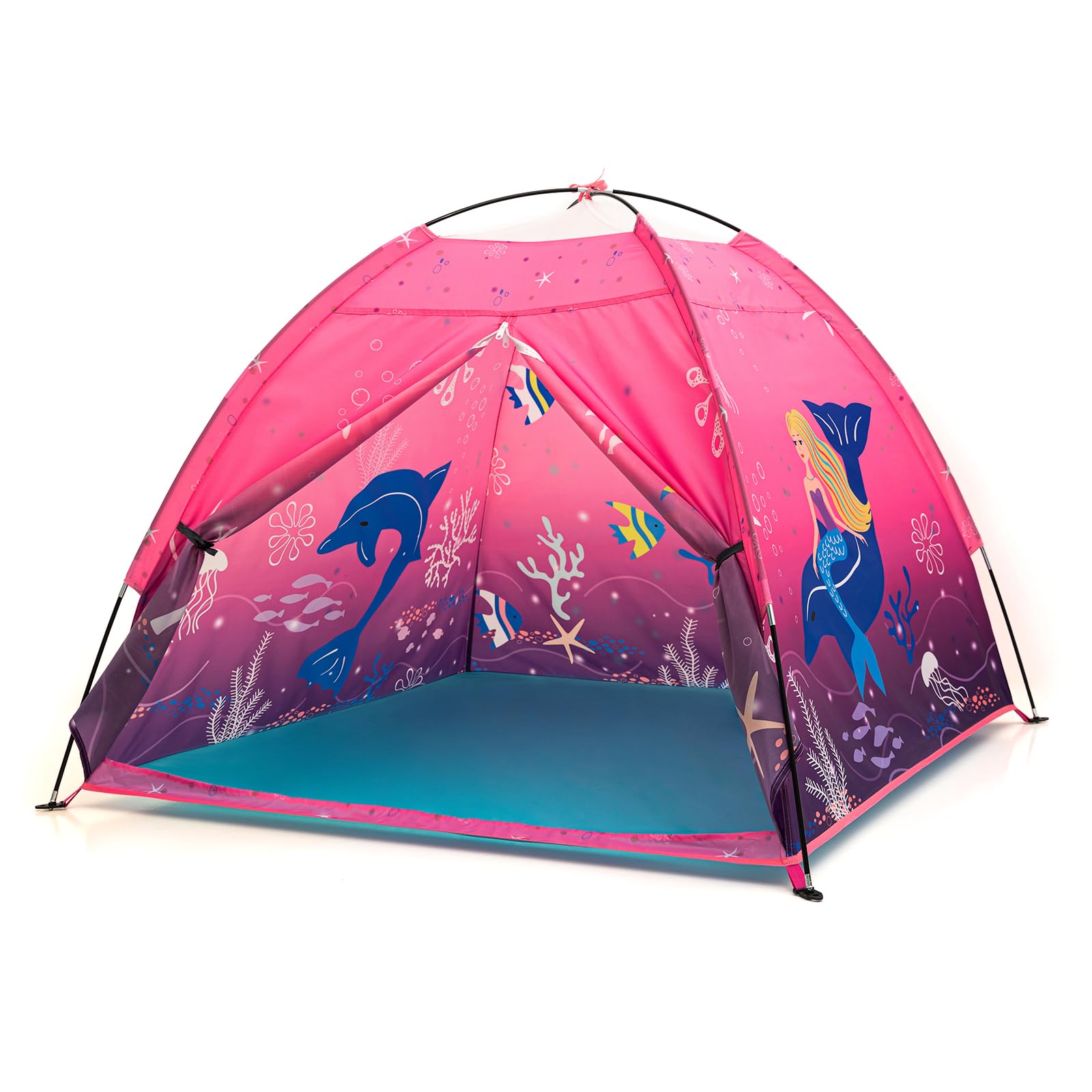 BLINWORLD Kids Play Mermaid Tent for Kids, Play Tentes Foldable Pop Up Indoor Outdoor Party Playhouse Tents Toy for Boys Girls-47 * 47 * 41 (Pink)