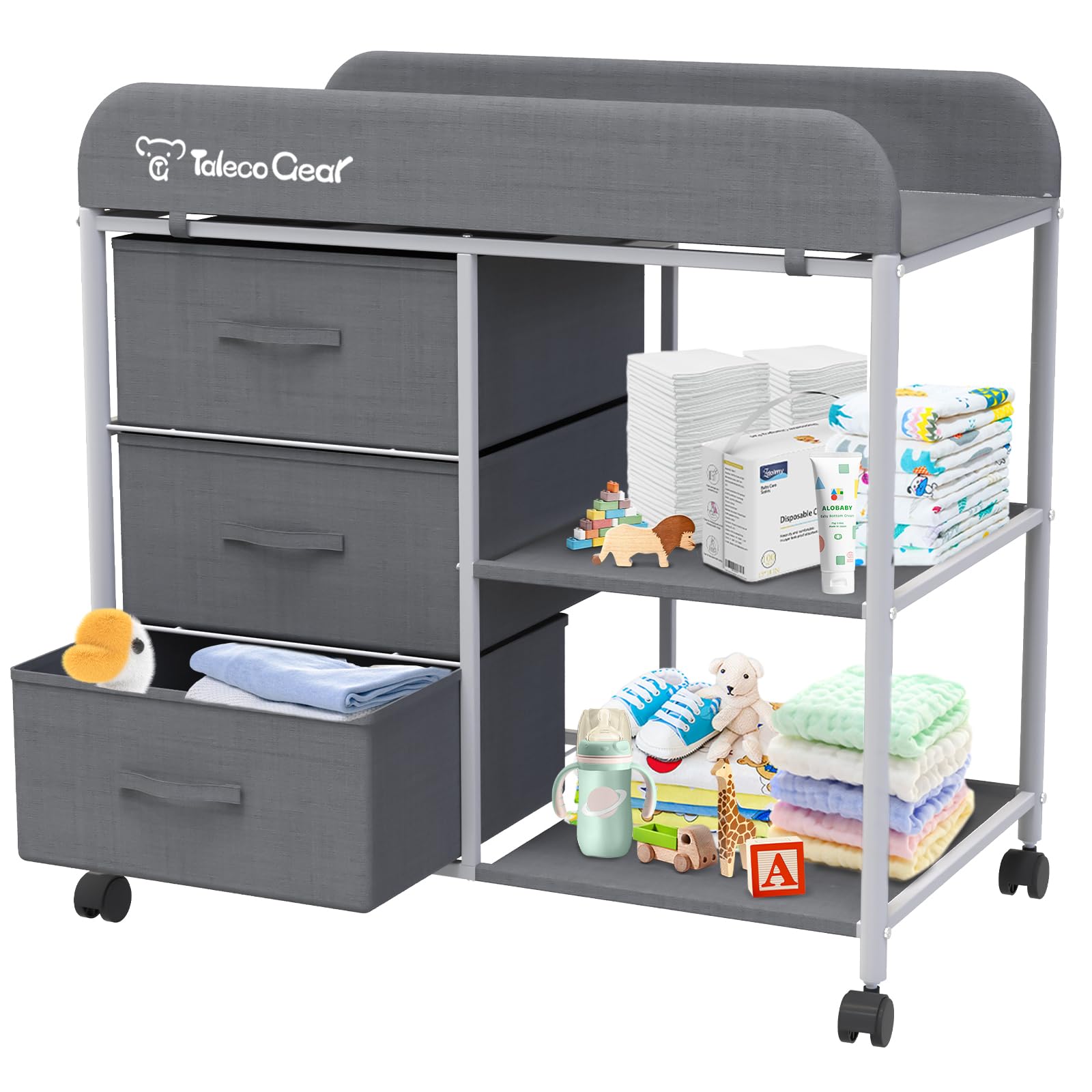 Portable Baby Changing Table with Storage Baskets